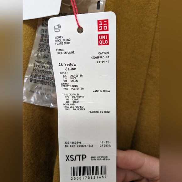 Uniqlo INES DE LA FRESSANGE WOOL BLEND FLARED SKIRT size XS - Picture 11 of 11